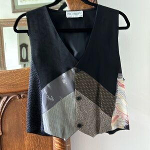 Vintage designer vest. Multiple patterns. Bust 16”. Length 19”